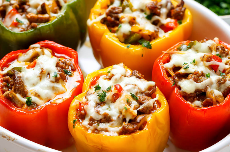 20. Keto Philly Cheesesteak Stuffed Peppers 