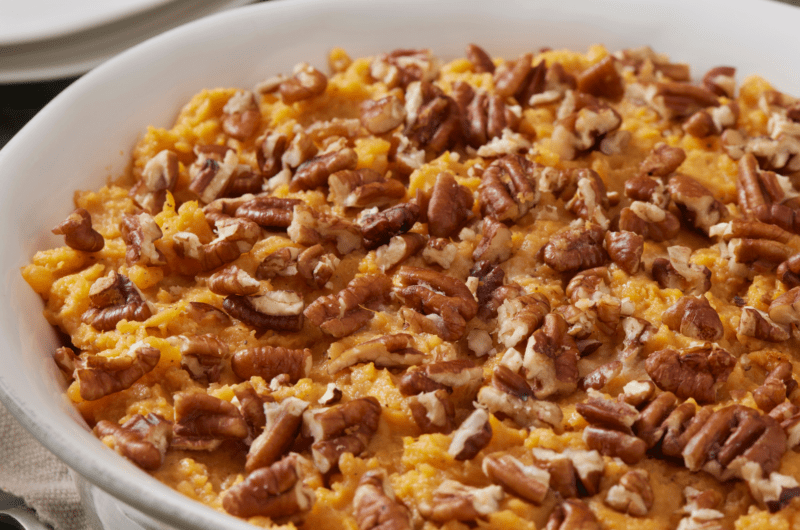 Creamy Sweet Potato Casserole with Pecans