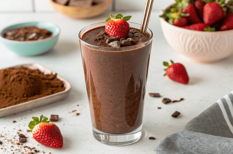 Vegan Chocolate Covered Strawberry Protein Shake​